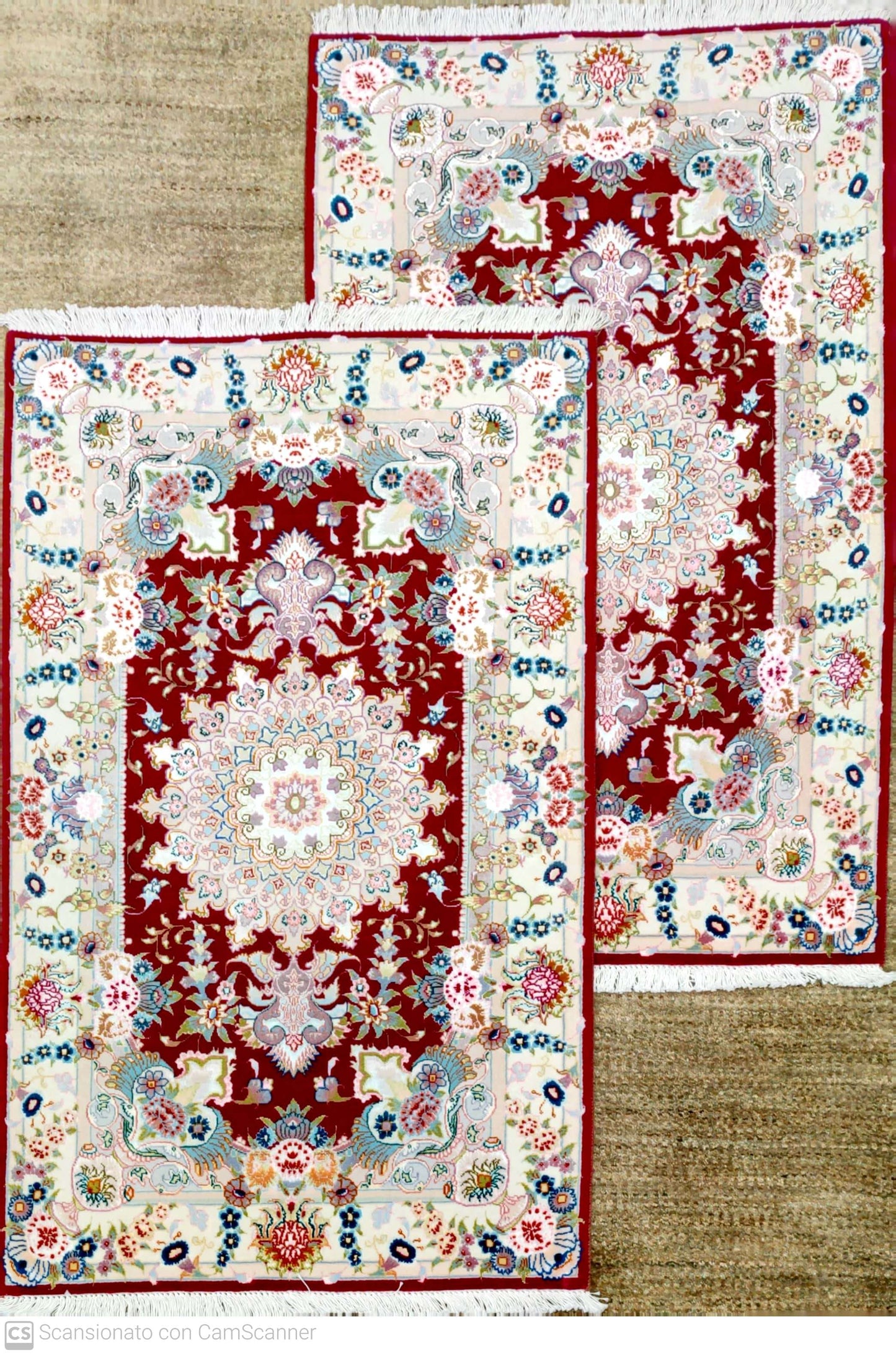 TABRIZ TWINS 60 RAJ SILK FLOWERS 121x 78 cm