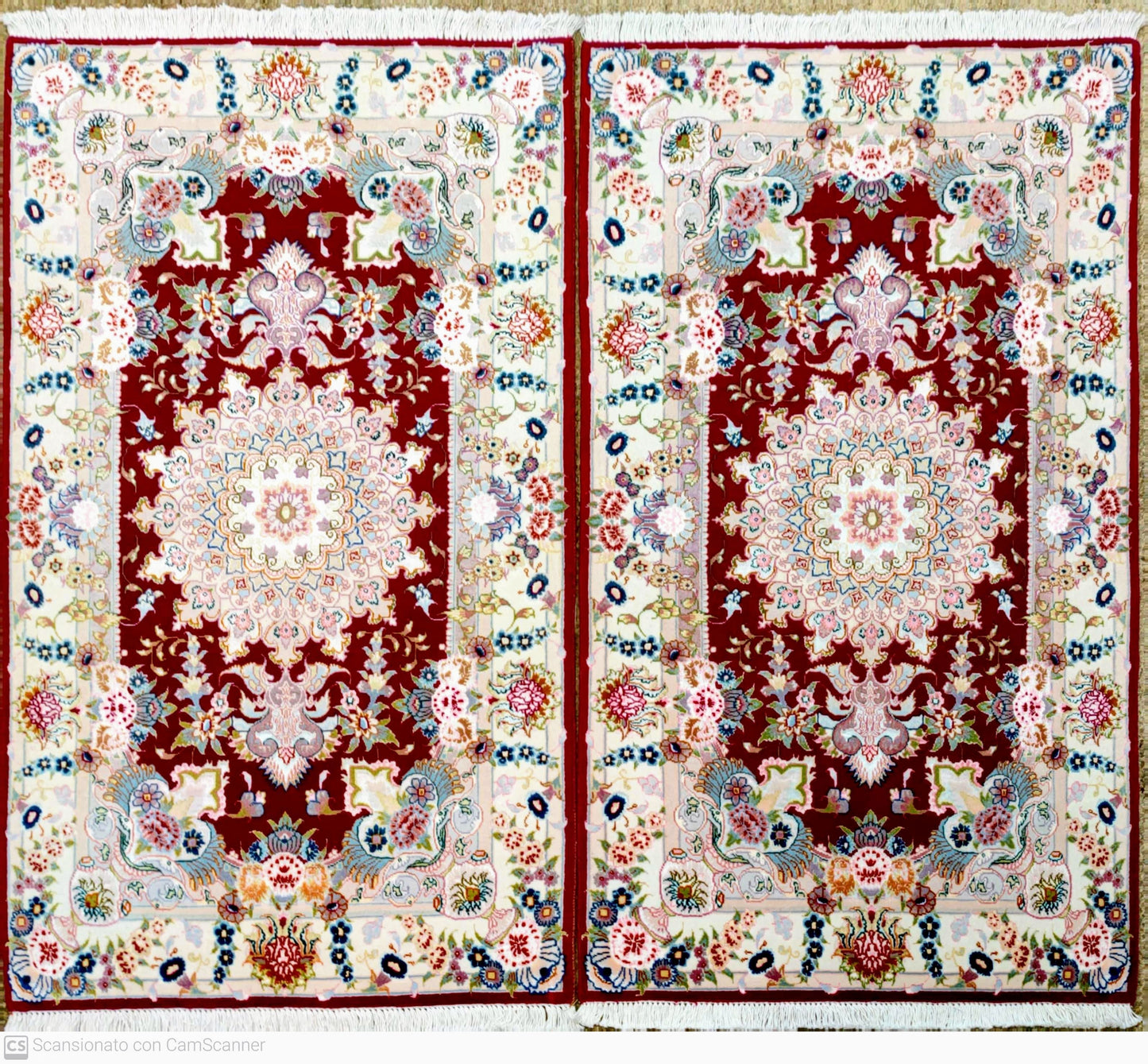 TABRIZ TWINS 60 RAJ SILK FLOWERS 121x 78 cm