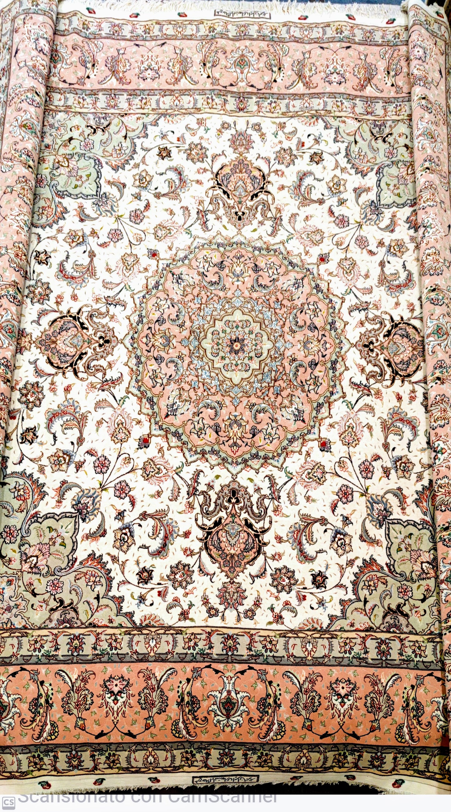 TABRIZ 60 RAJ PERSIANO EXTRAFINE LANA E SETA CM 300 X 300