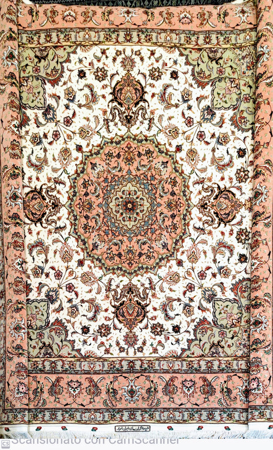 TABRIZ 60 RAJ PERSIANO EXTRAFINE LANA E SETA CM 300 X 300