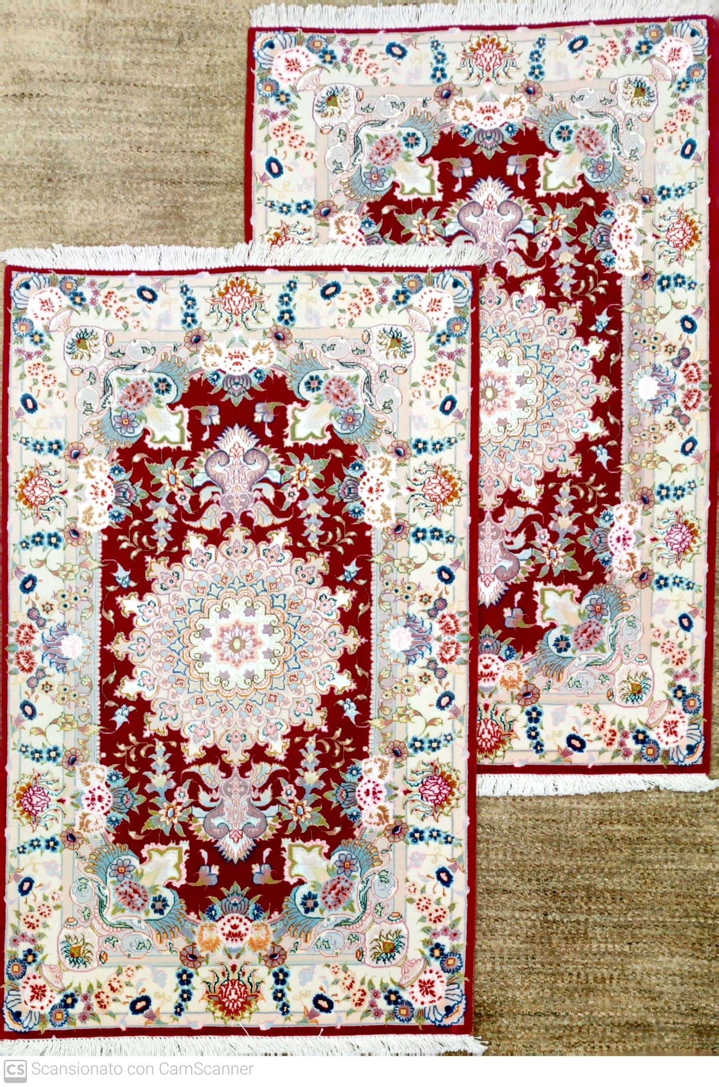 TABRIZ GEMELLI 60 FIORI DI SETA RAJ 121x 78 cm